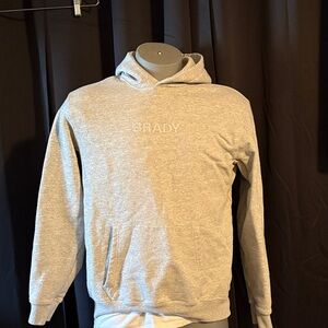 Brady Embroidered Gray Pullover Hoodie - Men's